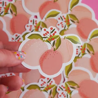 Peach Vinyl Sticker