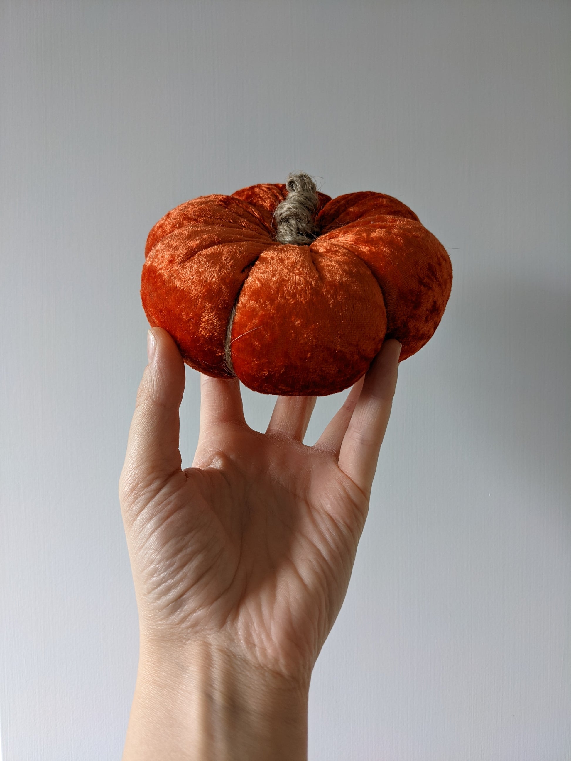 Burnt Orange Decorative Velvety Pumpkins image 1