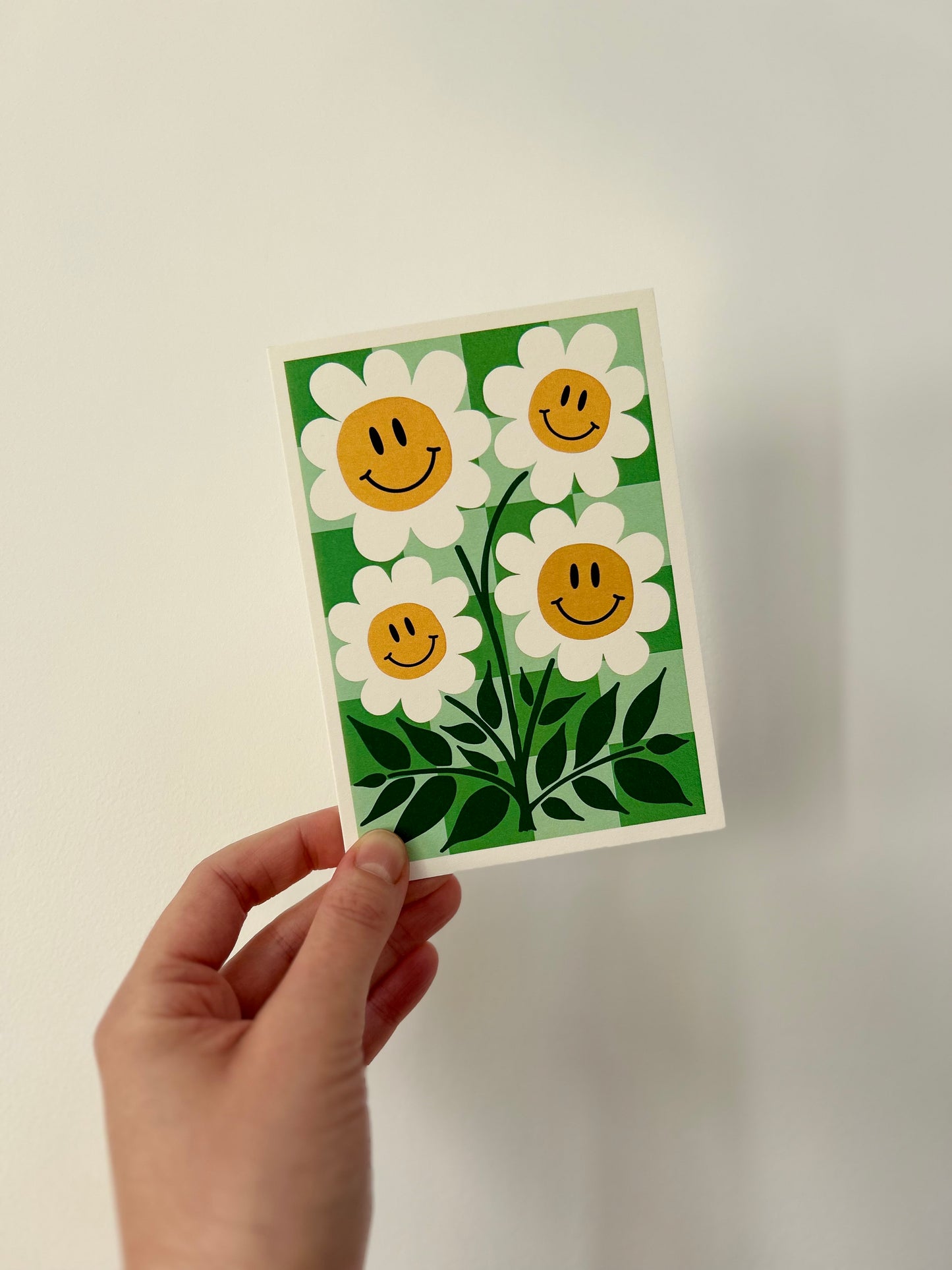 Happy Flower Greeting Card - Green