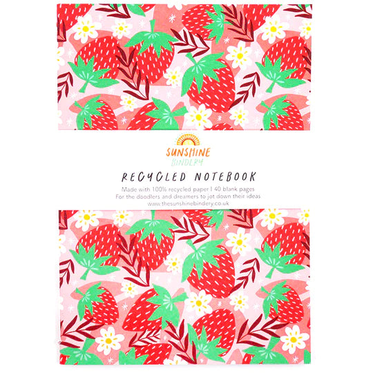 Strawberries A5 Recycled Jotter Notebook image 0