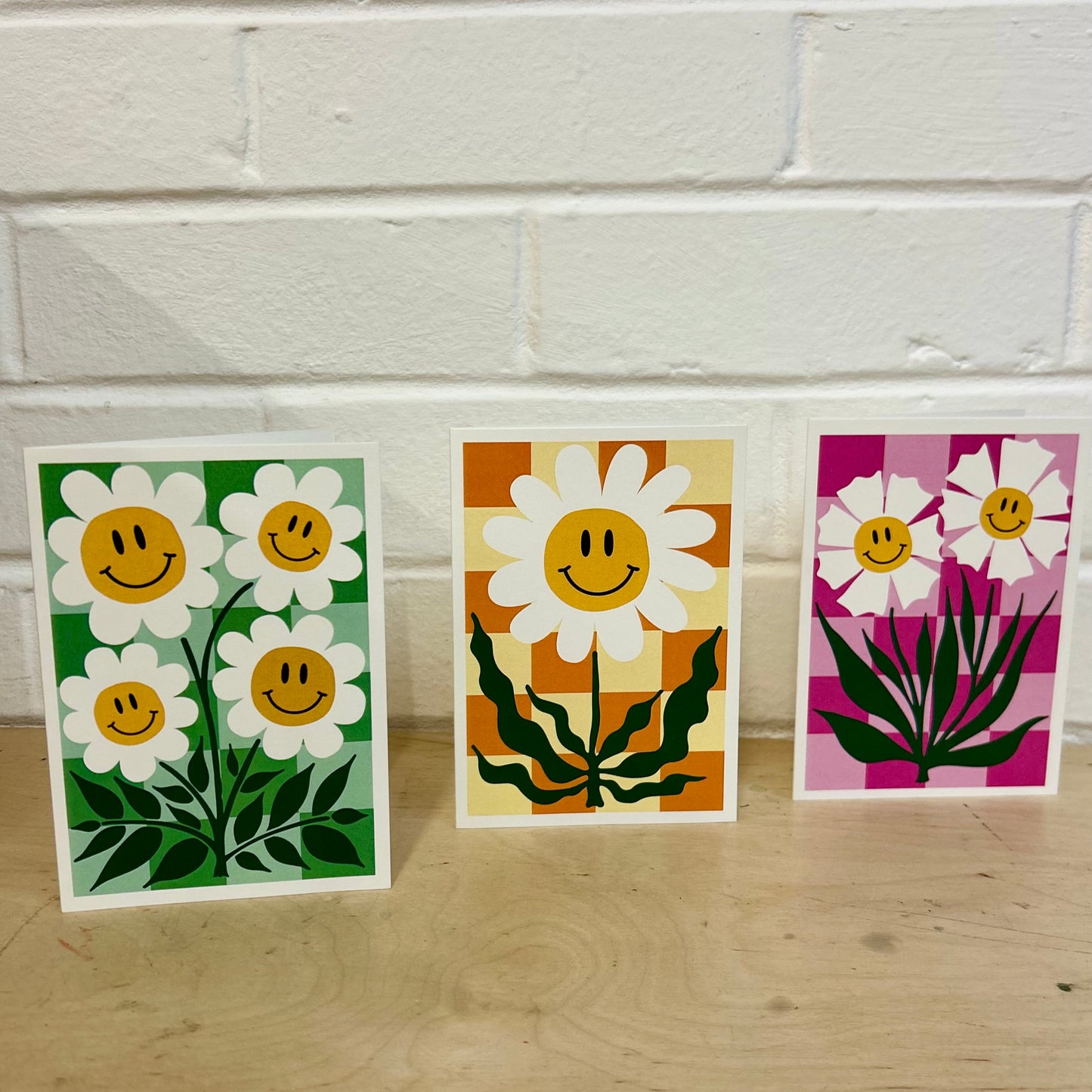 Happy Flower Greeting Card - Green