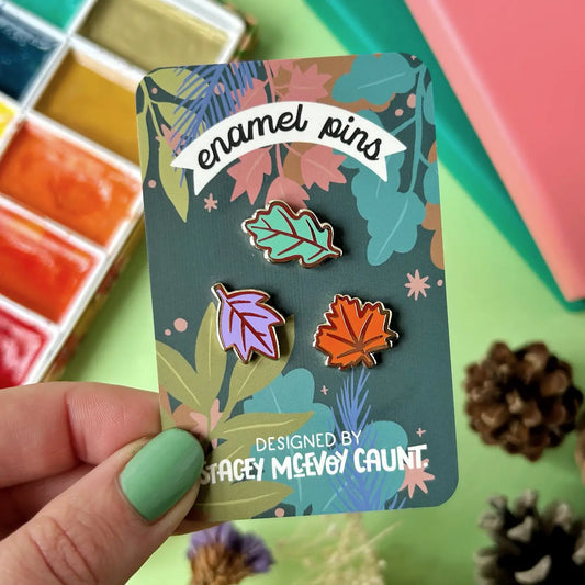 Autumn Leaves Enamel Pin Set