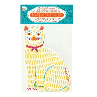 Cat Letterpress Die Cut Decoration