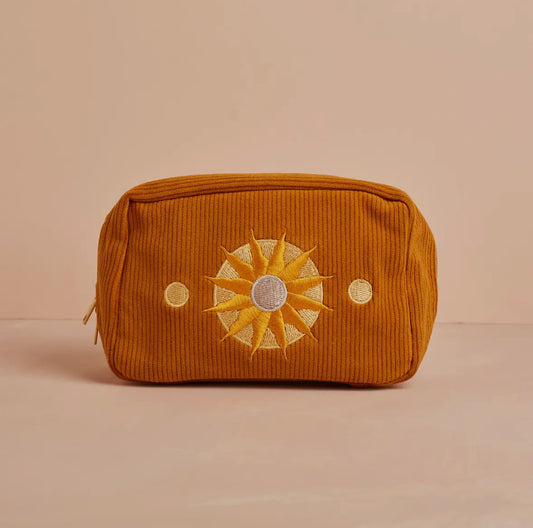 Corduroy Makeup Bag in Burnt Orange