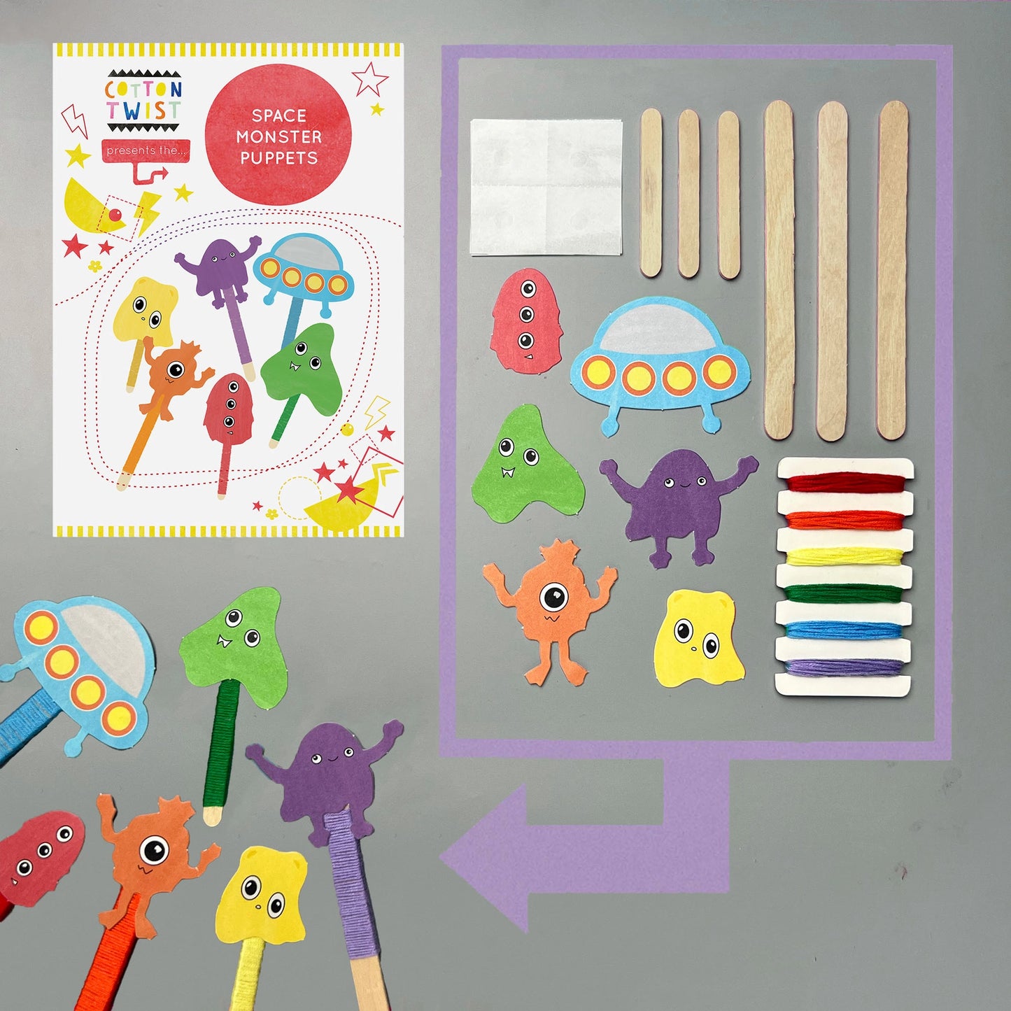 Make Your Own Space Monster Puppets Activity Pack image 2