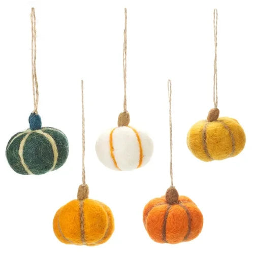 Handmade Needle Felt Hanging Pumpkin